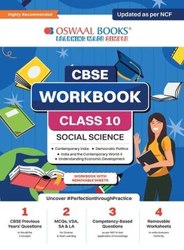 portada Oswaal CBSE Workbook Social Science Class 10 Updated as per NCF For better results For 2024 Exam (en Inglés)