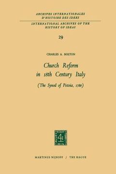 portada Church Reform in 18th Century Italy: The Synod of Pistoia, 1786 (in English)