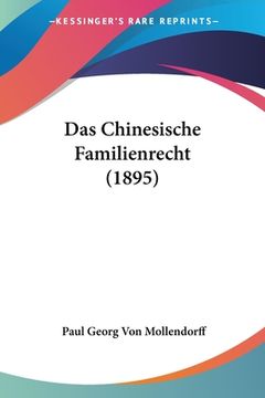 portada Das Chinesische Familienrecht (1895) (en Alemán)