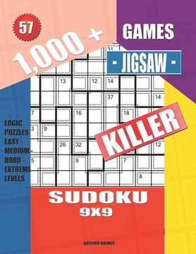 portada 1,000 + Games jigsaw killer sudoku 9x9: Logic puzzles easy - medium - hard - extreme levels (en Inglés)