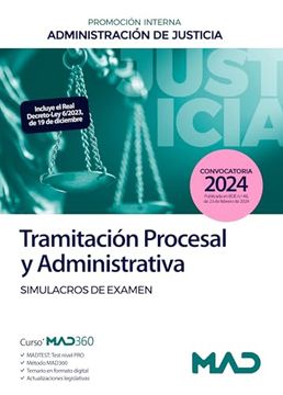 portada Cuerpo de Tramitación Procesal y Administrativa de la Administración de Justicia (Promoción Interna). Simulacros de Examen (in Spanish)