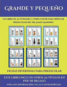 portada Fichas Divertidas Para Preescolar (Grande y Pequeño): Este Libro Contiene 30 Fichas con Actividades a Todo Color Para Niños de 4 a 5 Años