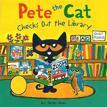 portada Pete the cat Checks out the Library (in English)