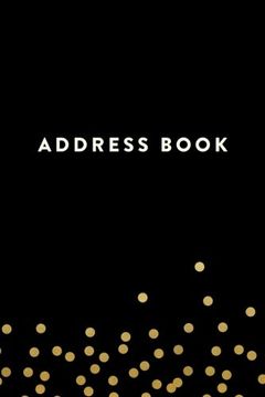 portada Address Book: Black with Yellow Dots, 6"x9", 130 Pages, Professionally Designed