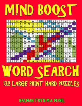 portada M!nd Boost Word Search: 132 Challenging Extra Large Print Puzzles (en Inglés)
