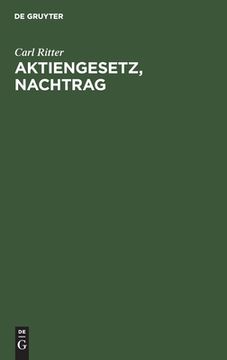 portada Aktiengesetz, Nachtrag (German Edition) [Hardcover ] (en Alemán)