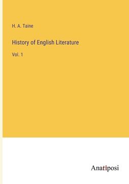 portada History of English Literature: Vol. 1