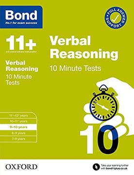 portada Bond 11+: Bond 11+ 10 Minute Tests Verbal Reasoning 9-10 Years (Bond: 10 Minute Tests) (in English)