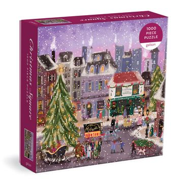 portada Christmas Square 1000 Piece Puzzle in Square box From Galison - Holiday Puzzle for Adults With Beautiful Artwork From joy Laforme, Thick and Sturdy Pieces, Perfect