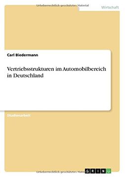 portada Vertriebsstrukturen im Automobilbereich in Deutschland (German Edition)
