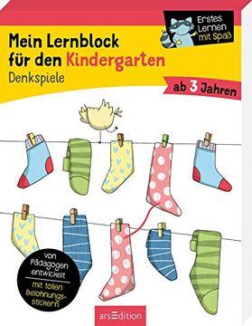portada Mein Lernblock für den Kindergarten Denkspiele von Pädagogen Entwickelt mit Tollen Belohnungsstickern ab 3 Jahren (en Alemán)