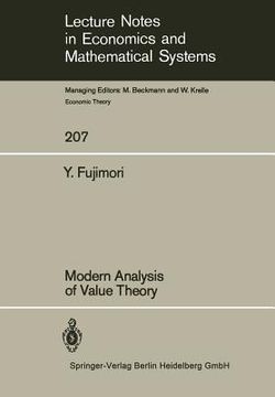 portada modern analysis of value theory (en Inglés)