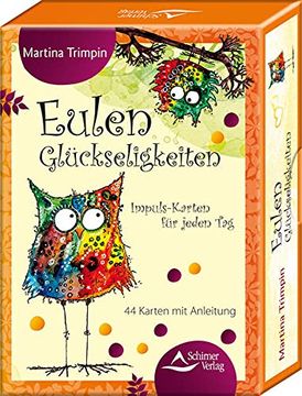 portada Eulen-Glückseligkeiten: Impuls-Karten für Jeden tag - 44 Karten mit Anleitung (in German)