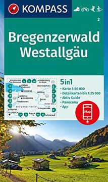 portada Kompass Wanderkarte 2 Bregenzerwald, Westallgäu 1: 50. 000 (en Alemán)
