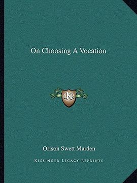 portada on choosing a vocation (en Inglés)