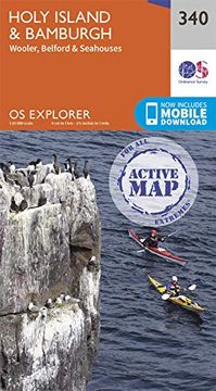 portada Holy Island & Bamburgh: 340 (os Explorer Active Map) (en Inglés)