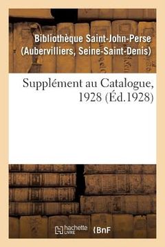 portada Supplément Au Catalogue, 1928 (in French)