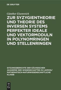 portada Zur Syzygientheorie und Theorie des Inversen Systems Perfekter Ideale und Vektormoduln in Polynomringen und Stellenringen (en Alemán)
