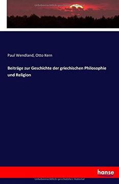 portada Beiträge zur Geschichte der griechischen Philosophie und Religion