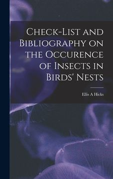 portada Check-list and Bibliography on the Occurence of Insects in Birds' Nests (en Inglés)
