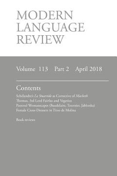 portada Modern Language Review (113: 2) April 2018 (en Inglés)