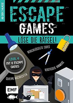 portada Escape Games Level 4 (Türkis)? Löse die Rätsel! 8 Escape Games ab der 7. Klasse: Mit Verschlüsselten Codes, Versteckten Hinweisen und Geheimen Nachrichten (en Alemán)