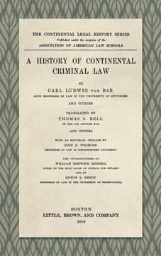 portada A History of Continental Criminal law (1916) (en Inglés)