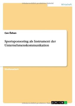 portada Sportsponsoring ALS Instrument Der Unternehmenskommunikation (German Edition)