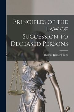 portada Principles of the Law of Succession to Deceased Persons (en Inglés)