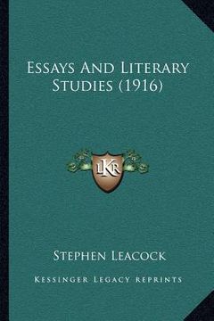 portada essays and literary studies (1916) (en Inglés)