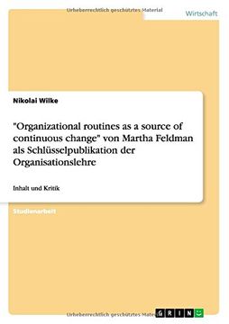 portada "Organizational routines as a source of continuous change" von Martha Feldman als Schlüsselpublikation der Organisationslehre