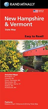 portada Rand Mcnally Easy to Read Folded Map: New Hampshire, Vermont State map (en Inglés)