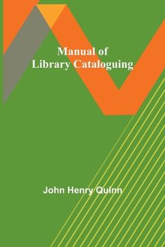 portada Manual of Library Cataloguing (en Inglés)