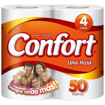 Secretario Gracias por tu ayuda Mm PAPEL HIGIÉNICO 4 rollos (50m) marca Confort comprar en tu tienda online  Buscalibre Colombia