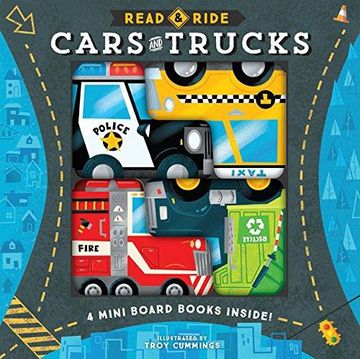 portada Read & Ride: Cars & Trucks: 4 Board Books Inside! (en Inglés)