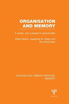 portada Organisation and Memory (Ple: Memory): A Review and a Project in Subnormality