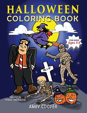 portada Halloween Coloring Book For Kids Ages 4-8: A Fun Halloween Workbook with Coloring and Learning Activities for Preschool Kindergarten and School-Age Ch (en Inglés)