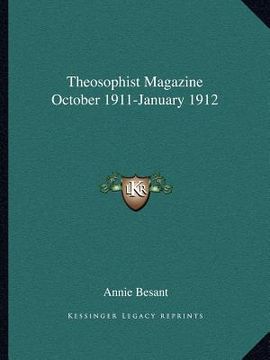 portada theosophist magazine october 1911-january 1912