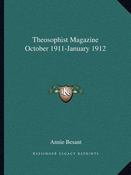 portada theosophist magazine october 1911-january 1912 (en Inglés)