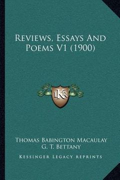 portada reviews, essays and poems v1 (1900) (en Inglés)