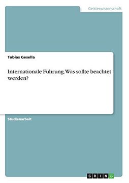 portada Internationale Fhrung was Sollte Beachtet Werden (in German)