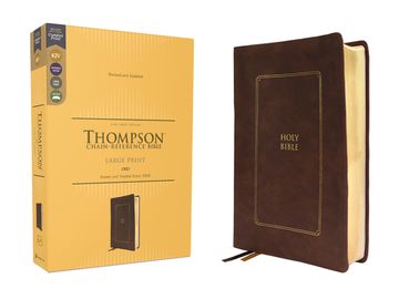 portada Kjv, Thompson Chain-Reference Bible, Large Print, Leathersoft, Brown, red Letter, Comfort Print (en Inglés)