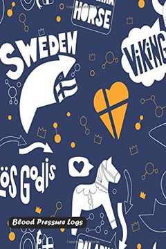 portada Blood Pressure Log: Seamless Pattern With Sweden Cover (en Inglés)