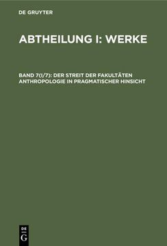 portada Der Streit der Fakultäten Anthropologie in Pragmatischer Hinsicht (en Alemán)