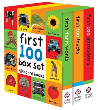 portada First 100 box Set: Farm, Dino, Trucks (en Inglés)