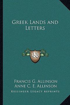 portada greek lands and letters (en Inglés)