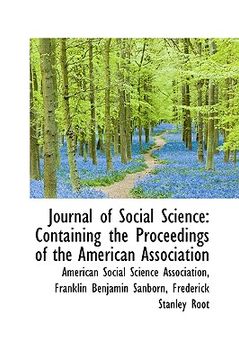 portada journal of social science: containing the proceedings of the american association
