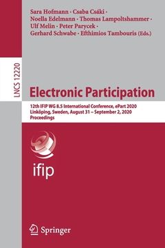 portada Electronic Participation: 12th Ifip Wg 8.5 International Conference, Epart 2020, Linköping, Sweden, August 31 - September 2, 2020, Proceedings (in English)
