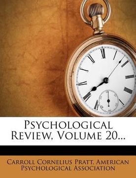 portada psychological review, volume 20... (en Inglés)