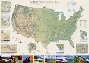 portada National Geographic: National Parks of the United States Wall map (42 x 30 Inches) (National Geographic Reference Map)